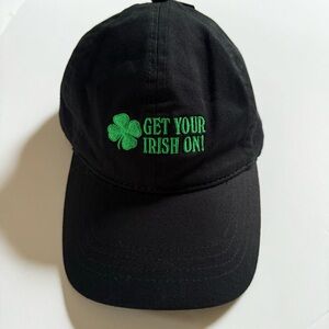 D&Y Black Hat with Green Embroidery Lucky St. Patrick’s Day
